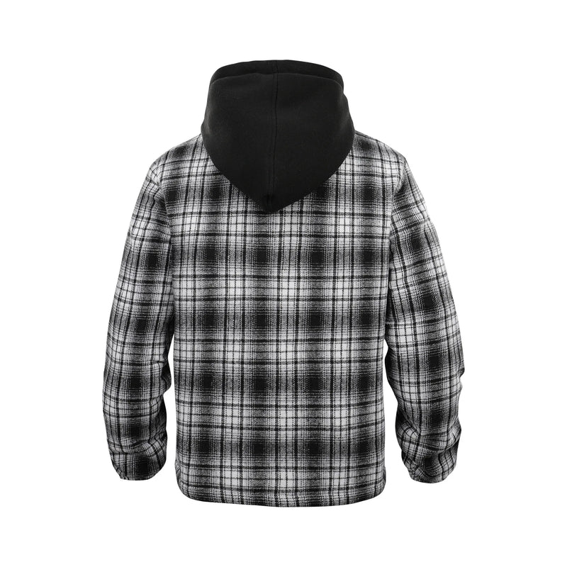 Thick Plaid Shirt Jacket Men's Autumn/Winter Casual Versatile Loose Zipper Hooded Jacket