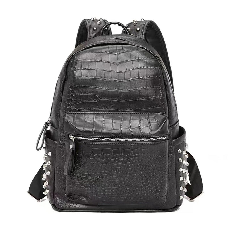 Design Unisex Backpack Large Capacity Daypack Alligator Laptop Bag Travel Backpacks Black