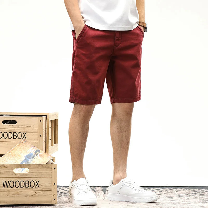 Men's Summer Shorts Casual Versatile Pocket Zip Pants Outdoor Beach Breathable Cotton
