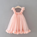 Baby Girl Princess Strap Flower Tutu Dress Infant Toddler Child Summer Dance Birthday Baby Clothes 1-7Y