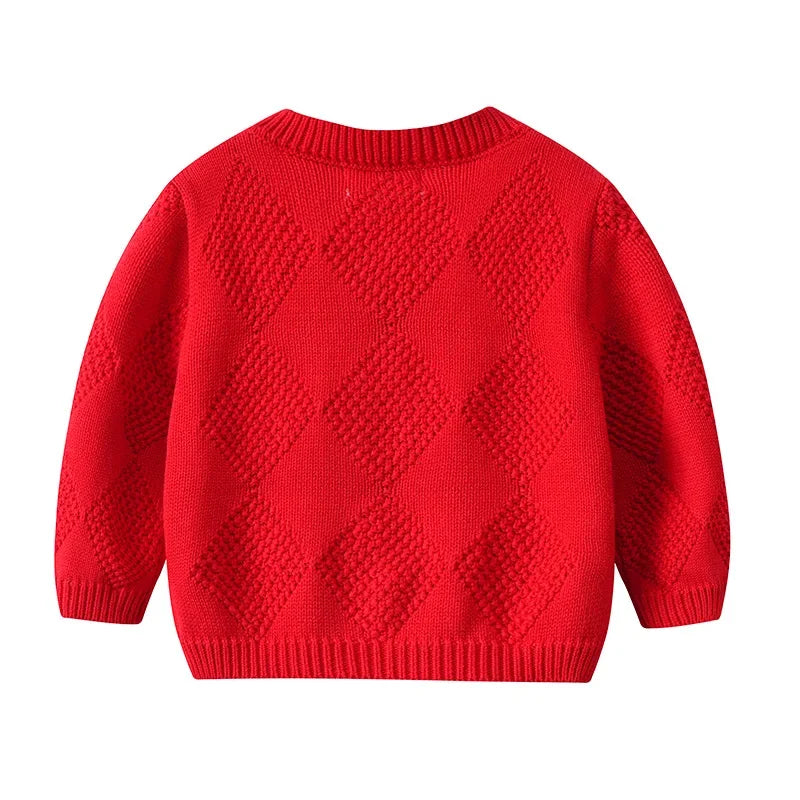 Baby Girls Knitted Sweater Cardigan Children Clothes Kids Knitting Rompers Knit Coats Look Toddlers Knitwear Costumes Christmas