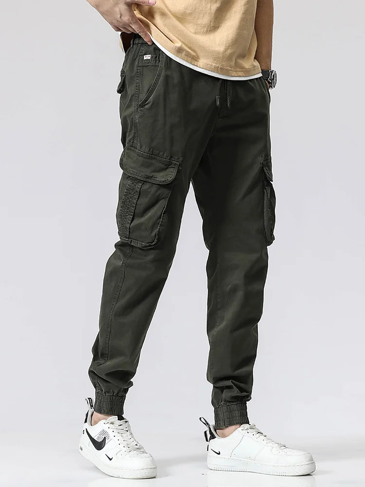 Spring Summer Military Cargo Pants Men Streetwear Army Joggers Stretch Casual Trousers
