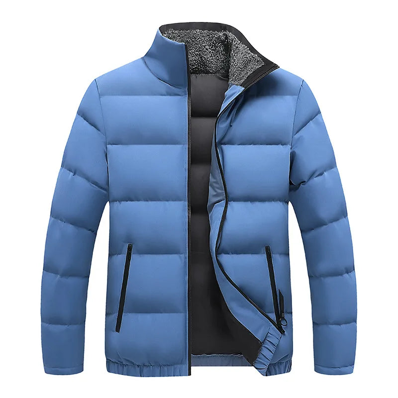 Jacket Men Parkas Winter Thick Jacket Coat Casual Solid Parkas Male Stand Collar Jackets Outerwear