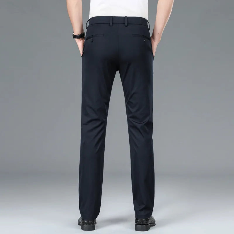 Spring Summer Men's Straight Business Casual Long Formal Trouser Male