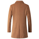 Double Breasted Coat Men Wool Jacket Long Lapel Trench Coats Male Winter Windbreak Men Clothing
