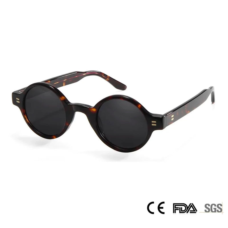 Vintage Round Sunglasses Men Polarized Designer Steampunk Sun Glasses For Women Acetate Lentes UV400