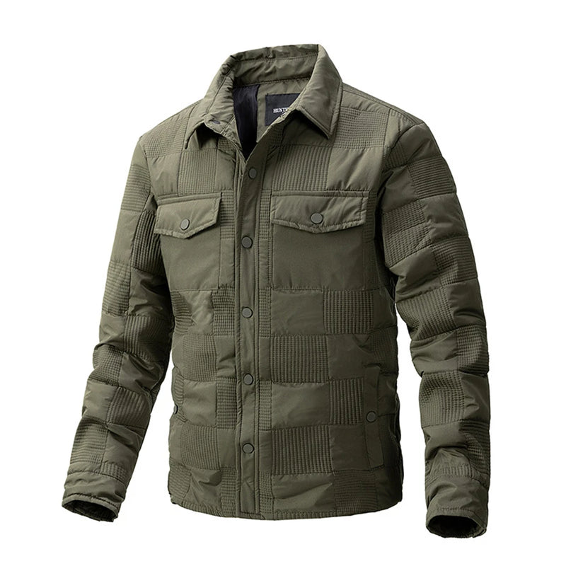 Turndown Collar Jacket Men Spring Autumn Solid Color Jackets Male Button Jacket Coat Black Outerwear