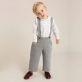Gentleman Boy Baby Kids Clothes Children Clothing Shorts Shirt Long Sleeved Toddler Boy Teen Strap Pants