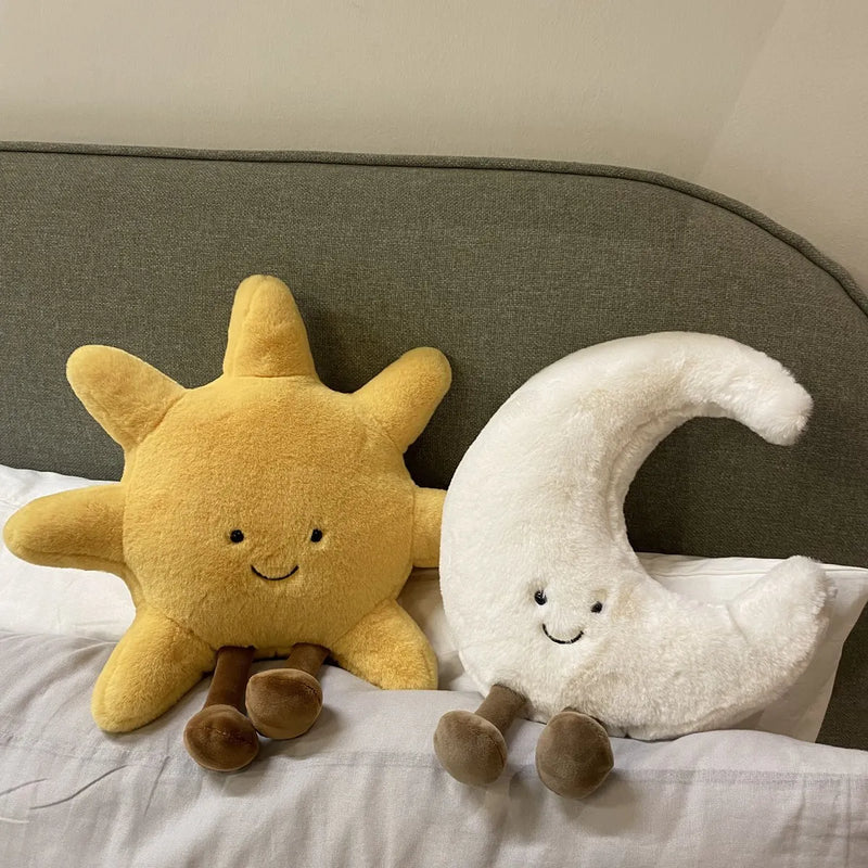 Funny Sun Moon Soft Plush Toy Baby Cute Throw Pillow Comfort Dolls Home Decor Xmas Gift Kids