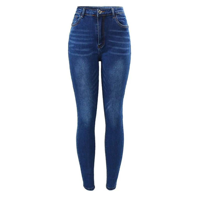 Blue High Waisted Skinny Jeans Woman Ultra Stretchy Denim Pants Jeans For Women Clothing