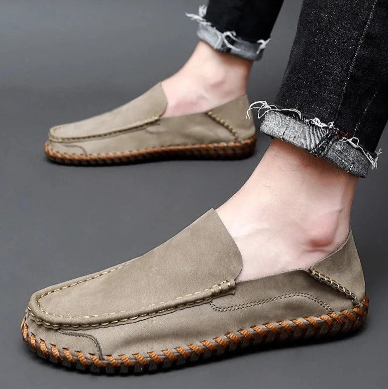 Summer Men Casual Slip On Leather Shoes Soft Comfort Shoes Loafers Men's