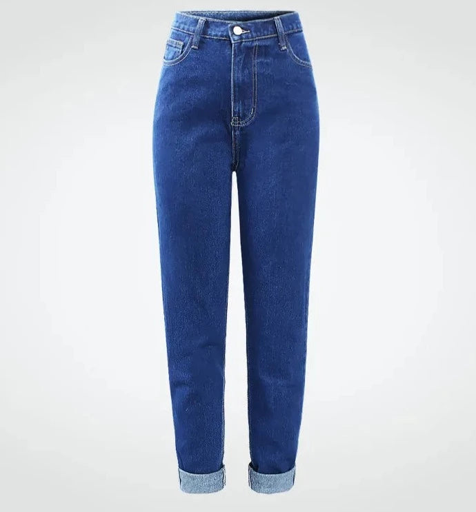 High Waist Boyfriend Jeans Women Blue Dense Denim Pants Mom Jean For Women Jeans