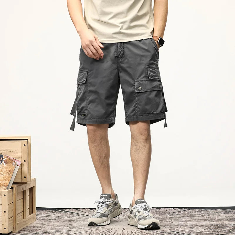 Men Summer Tactical Cargo Shorts Casual Short Men Cotton Solid Joggers Military Shorts Male