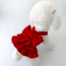 Christmas Small Dogs Dress Red Woolen Dog Clothes Teddy Pet Costume Autumn Winter Clothing