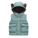Baby Clothing Boys Girls Woolen Thick Hooded Vest Coat Children Winter Kids Warm Jackets Waistcoat Christmas Costume Outerwear