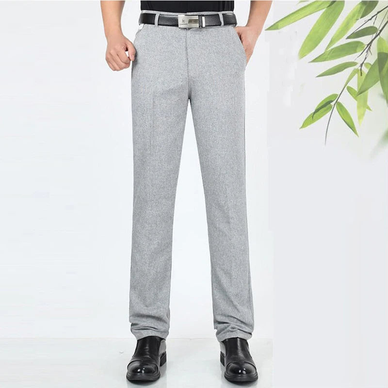 Pants Nice Summer Casual Linen Thin Straight Men Middle-Aged loose Trousers Streetwear Clothes