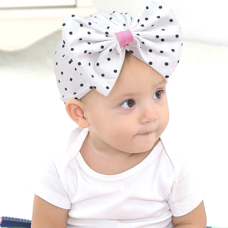 Beanie for Baby Girls Cute Large Bowknot Turban Hat Cotton Soft Infantil Skullies