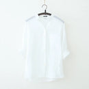 Blouse Women Summer High Collar Shirt