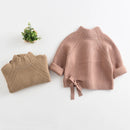 Baby Knit Sweater Children Solid Turtleneck Cardigan Boy Girls Winter Vintage Sweaters Knitted Kids Pullover Casual Clothes