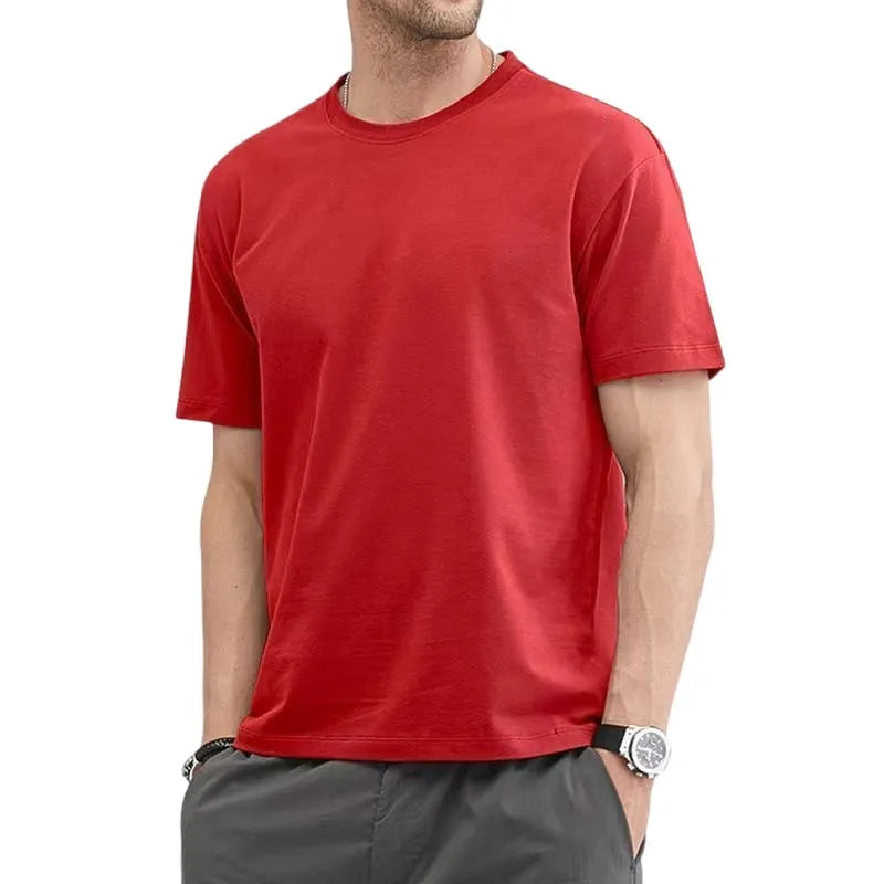 T Shirt For Men Summer Cotton Solid Blank O-neck Men Clothing