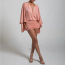 Dresses Woman Spring Solid Elegant Commute Lady Dress Autumn Long Sleeve Satin Mini Dress