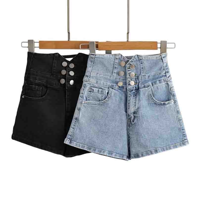 Women Autumn Denim Mini Shorts High Waist Blue Shorts Female Trousers Outwear Women Sexy Shorts