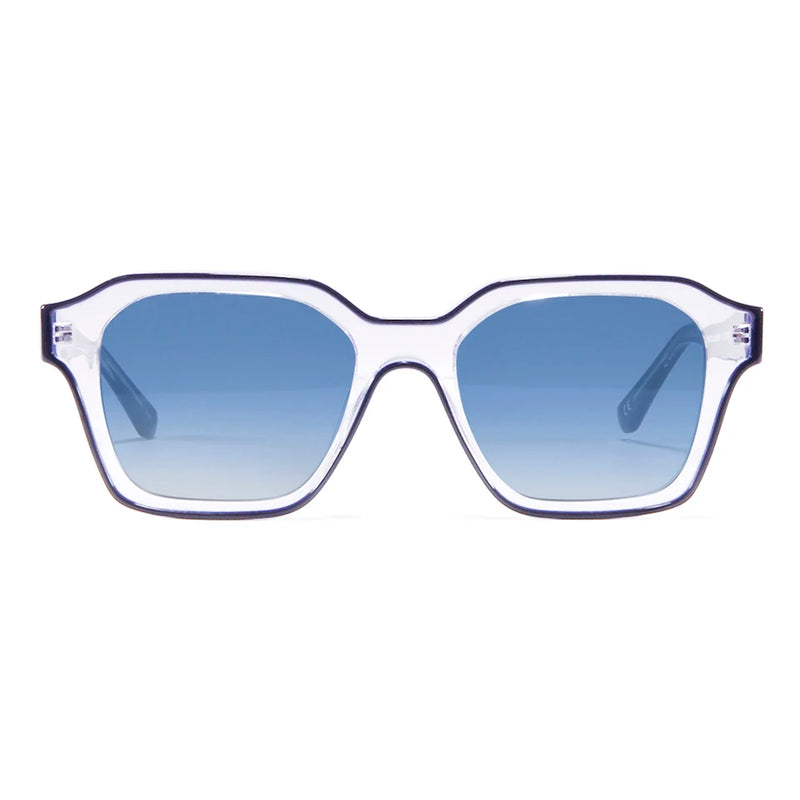 Acetate Checkerboard Sunglasses Rectangle Frame Blue Sun Glasses Designer Square Shades Female