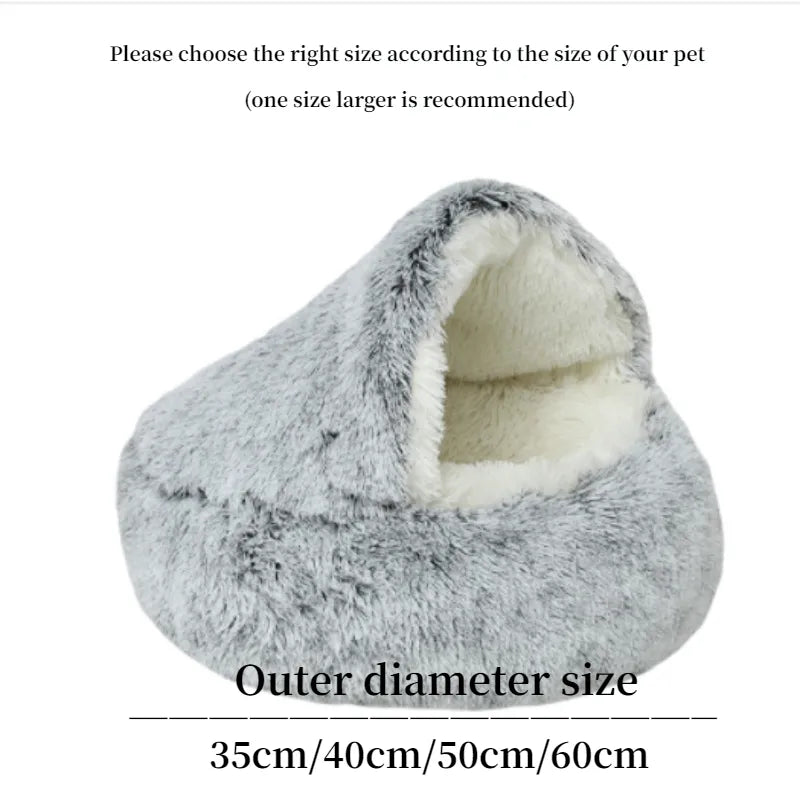 Plush Pet Cat Bed Round Cat Cushion Cat House 2 In 1 Warm Cat Basket Pet Sleep Bag Cat Nest Kennel For Small Dog Cat dog bed