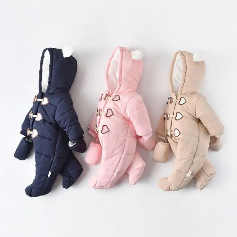 Winter Baby Romper Hooded Jacket Infant Boys Girls Thicker Warm Cotton Jumpsuit