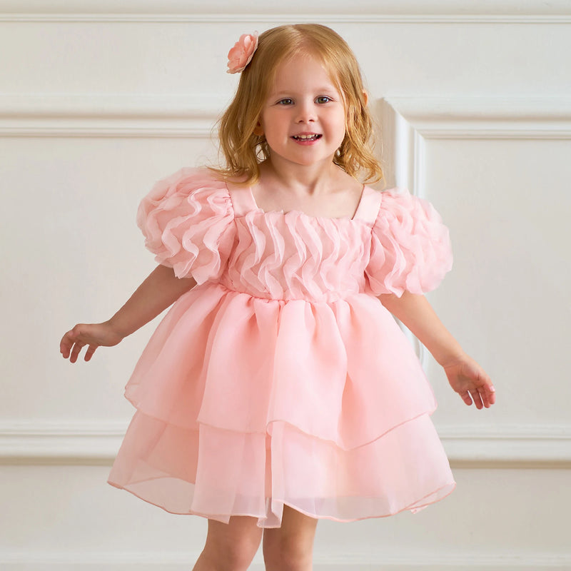 Baby Girl Party Dress White 1st Birthday Baptism Princess Dresses for Girls Wedding Kids Clothes