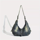 Retro Women's Denim Bag Large Capacity Shoulder Bag jeans bag Messenger bag Luxury Women Bags