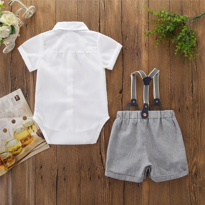 New Baby Boy Clothing Sets Infants Newborn Boy Clothes Short Sleeve Romper+Shorts 2PCS Outfits Summer