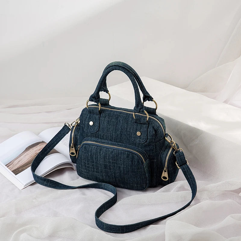 Women Crossbody Bag Quality Denim Shoulder Bag Small Handbag Adjustable Female Tote