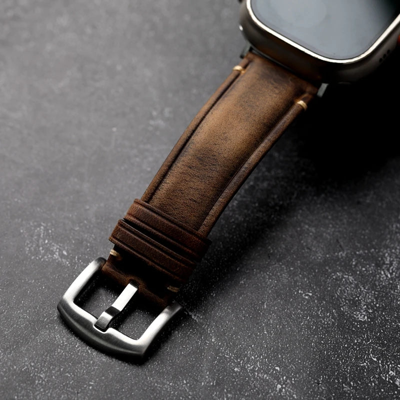 Leather Watchband For iwatch Apple Watch Vintage Men's Genuine Leather Strap