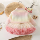 Girls Dress Autumn and Winter Red Celebration Children's Dress Christmas Girls Performance Dress