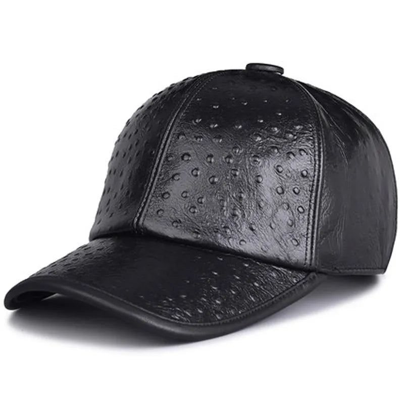 Winter Hat Men Dots Embossed Baseball Cap Male Thin Warm Young Hip Pop
