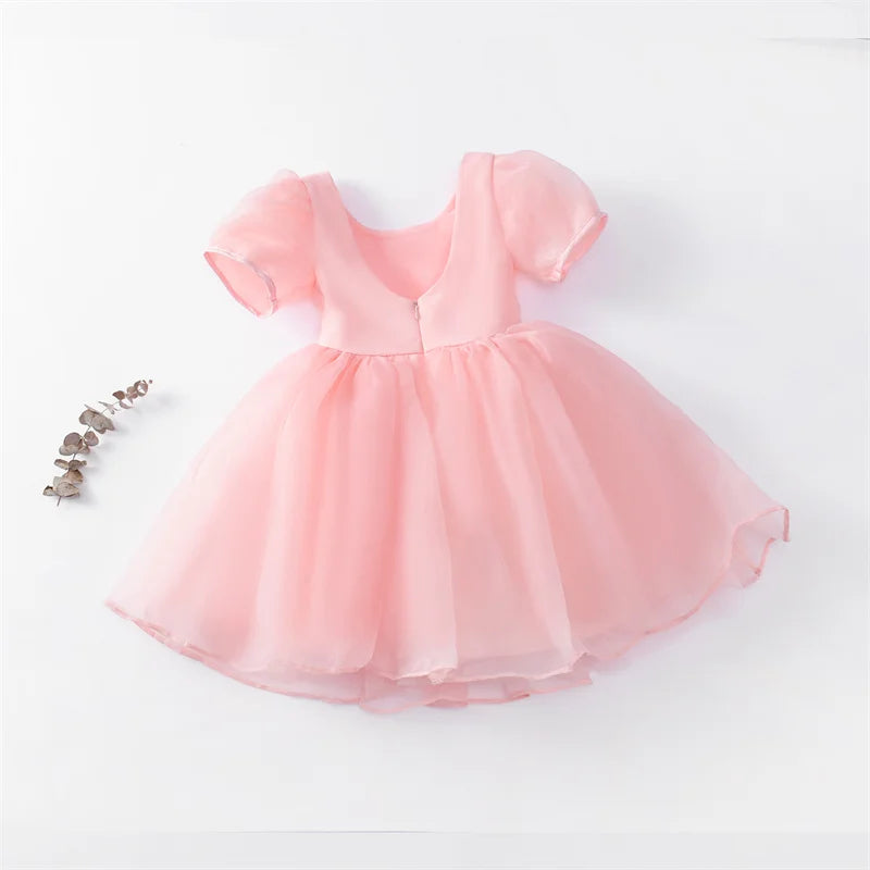 Tulle Puff Sleeve Princess Dress for girls clothing Ball Gown Birthday Party evening dresses children dresses