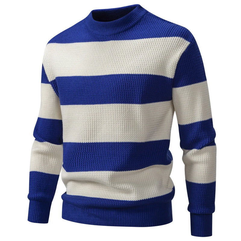 Clothing Men's Sweater Men's Knitted Long Sleeve Pullover Striped Casual Warm Men's Top