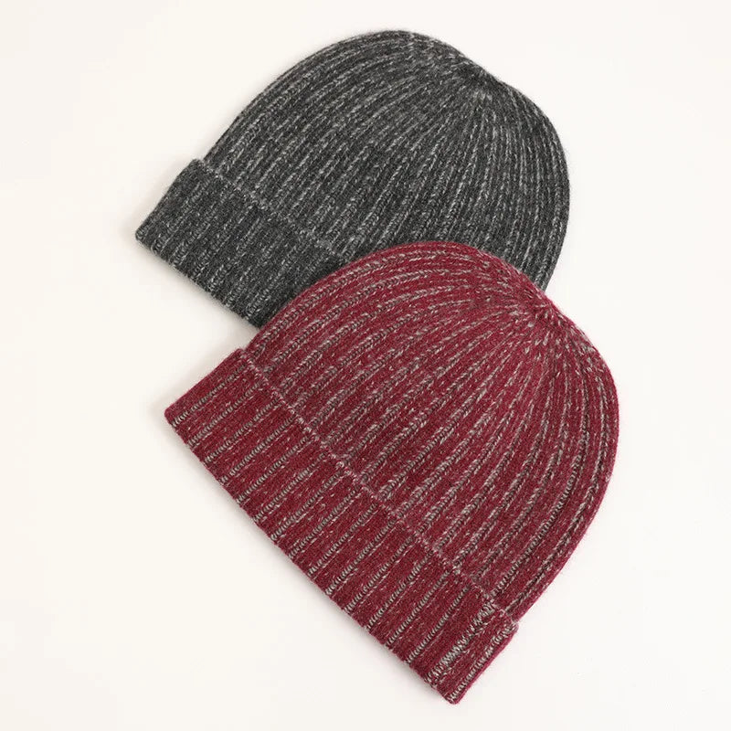 Cashmere men's yarn hat knitted warm hat spot Winter Boy caps