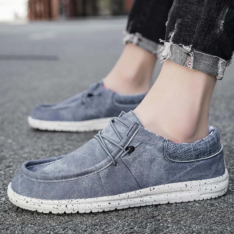 Men Canvas Dude Shoes Summer Breathable Casual Shoes Style Luxury Designer