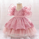 Baby Girl Dress Princess Clothes For Kids First Year Birthday Infant Party Toddler Fluffy Sleeves
