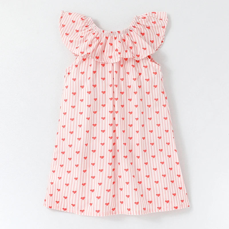 Children's Clothing Baby Girls Summer Kids Clothes Dress Holiday Cartoon Hearts Dresses