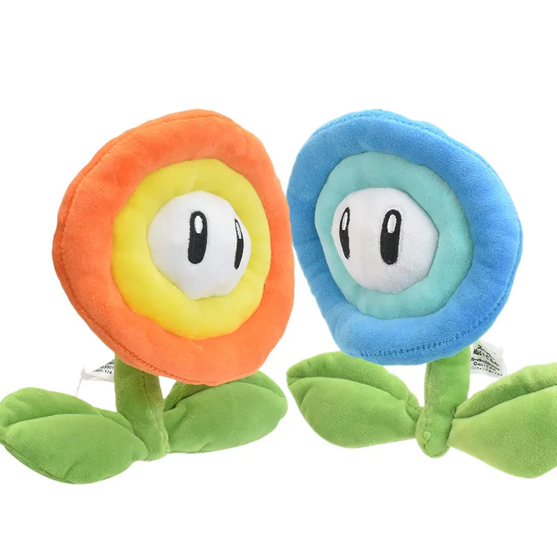 18cm Cartoon Game Plush Toy Bros Red Flame Flower Blue Ice Flower Soft Stuffed Doll Lovely Gift