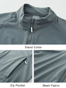 Summer Men Skin Coats Stand Collar Breathable Light Thin Cool Sunscreen Clothing Casual Jackets