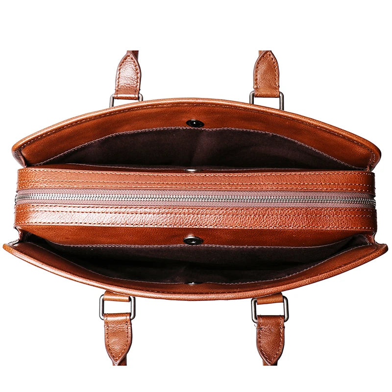 Leather Bag Vintage Men's Briefcase Bag Lightweight Laptop Bag Man Handbag Messenger Bag