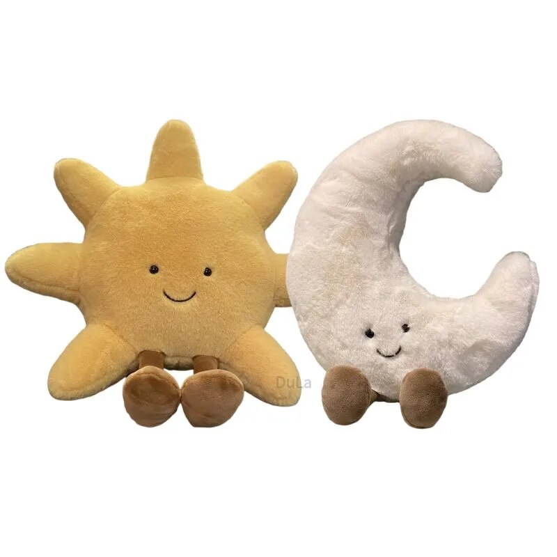 Funny Sun Moon Soft Plush Toy Baby Cute Throw Pillow Comfort Dolls Home Decor Xmas Gift Kids