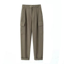Cargo Pants For Women With Belt Autumn Trousers Pleated Casual Straight Pants