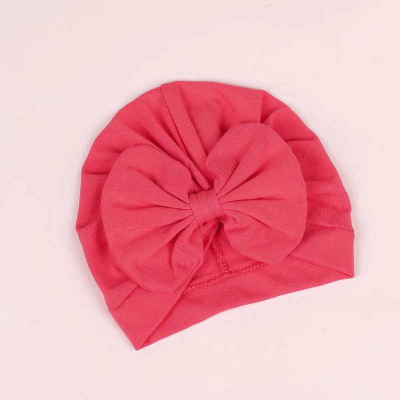 Beanie for Baby Girls Cute Large Bowknot Turban Hat Cotton Soft Infantil Skullies
