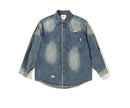 Men Retro Washed Denim Shirt – Casual Streetwear