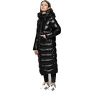 Down Jacket Women Autumn Winter Nice Warm Hooded Solid Black Glossy Thicken White Duck Down Coat